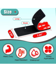 15 Tiras de Gancho y Bucle PHIXBEAR 2.5x10 cm Alta Resistencia 2