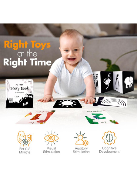 Juego Montessori Bujjify para Bebés 0-2 Meses - Sonajero, Manta y Tarjetas