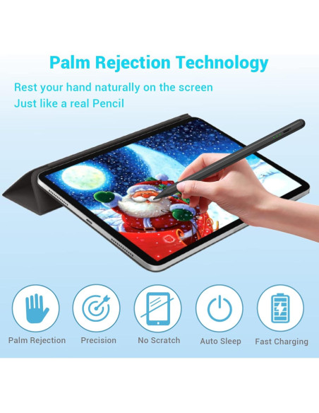 Lápiz Stylus Aorunkry para iPad 2018-2025, Rechazo de Palma