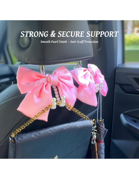Gancho de Perla Rosa Linsdala para Reposacabezas de Coche - 2 Pcs