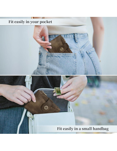 Cartera Bifold RFID de Cuero Vegano para Mujeres Blucoay