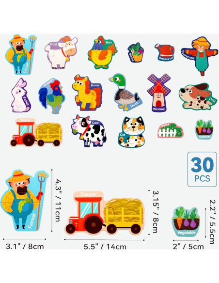 Puzzles Magnéticos Dotimo 30 Piezas Animales de Granja