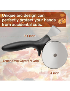 Cortador de Pizza 2 en 1 ReneeChef Acero Inoxidable 24 cm 2