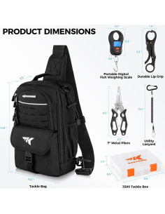 Bolsa de Sling de Pesca KastKing con Caja de Cebo 3500 y Herramientas 2