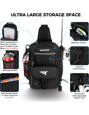 Bolsa de Sling de Pesca KastKing con Caja de Cebo 3500 y Herramientas