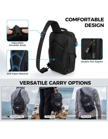 Bolsa de Sling de Pesca KastKing con Caja de Cebo 3500 y Herramientas