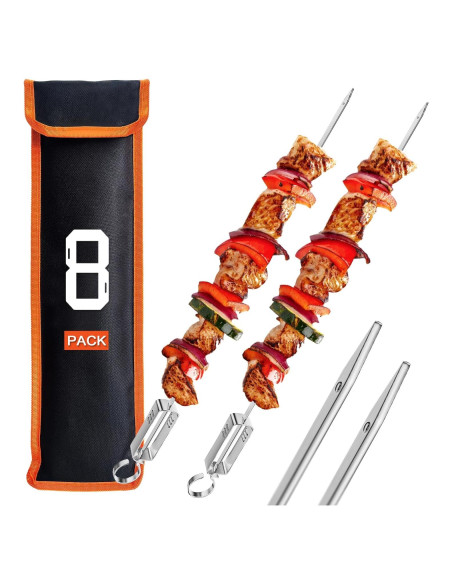 Pinchos de Metal para BBQ ESOW 42.7 cm Set de 8 Reutilizables
