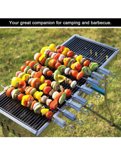 Pinchos de Metal para BBQ ESOW 42.7 cm Set de 8 Reutilizables 2
