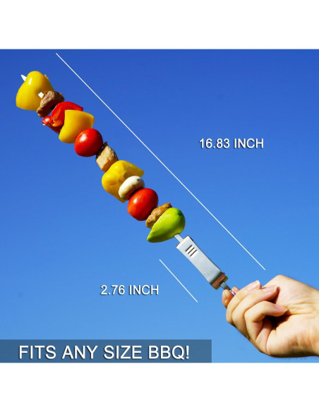 Pinchos de Metal para BBQ ESOW 42.7 cm Set de 8 Reutilizables