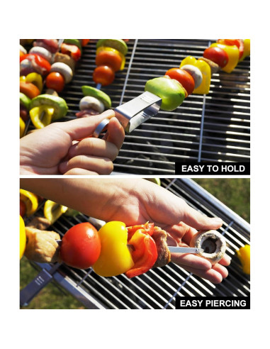 Pinchos de Metal para BBQ ESOW 42.7 cm Set de 8 Reutilizables