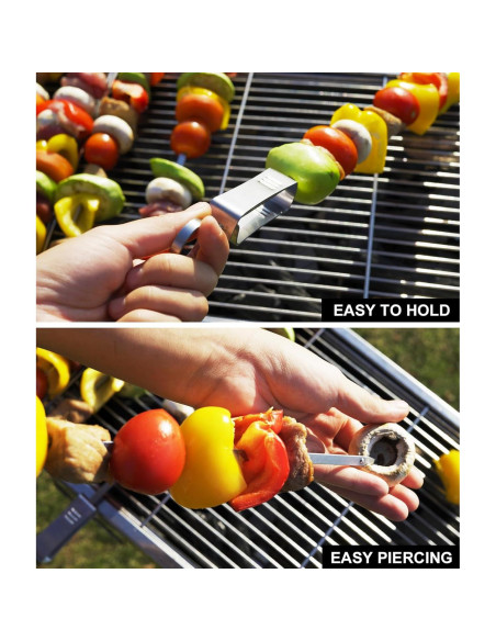 Pinchos de Metal para BBQ ESOW 42.7 cm Set de 8 Reutilizables