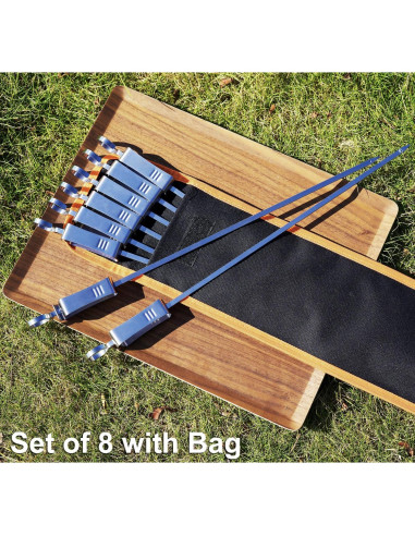Pinchos de Metal para BBQ ESOW 42.7 cm Set de 8 Reutilizables