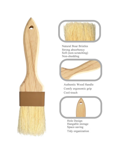 Brocha de Basting NXRACSH 5.08 cm Cerdas de Jabalí Natural