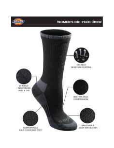 Calcetines Dri-Tech para Mujeres Dickies - Control de Humedad 6 Pares 2