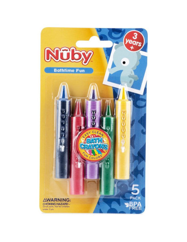 Crayones de Baño Nuby 5 Piezas Lavables para Niños