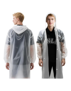 Paquete de 12 Ponchos de Lluvia EVA Transparentes Unisex