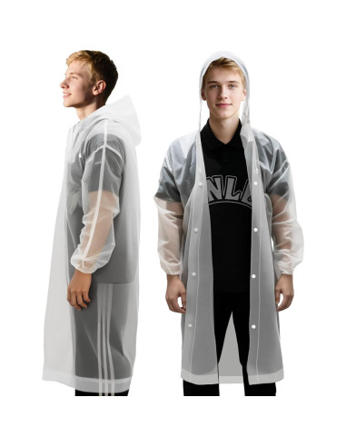 Paquete de 12 Ponchos de Lluvia EVA Transparentes Unisex