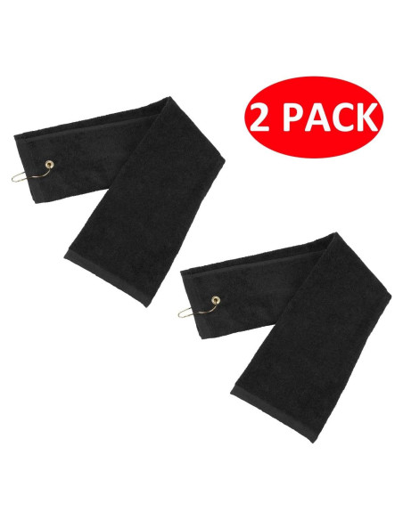 Paquete de 2 Toallas de Golf Plegables Yuyeran 40x30cm Negro