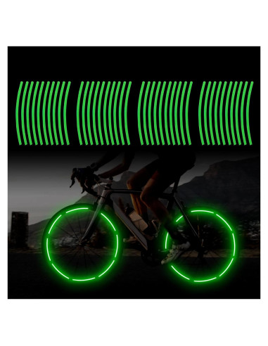 Calcomanías Reflectantes para Ruedas TOMALL 40pcs Verde