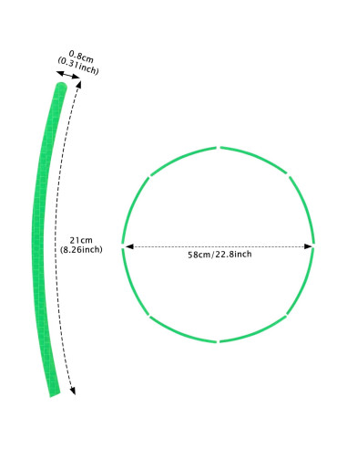 Calcomanías Reflectantes para Ruedas TOMALL 40pcs Verde