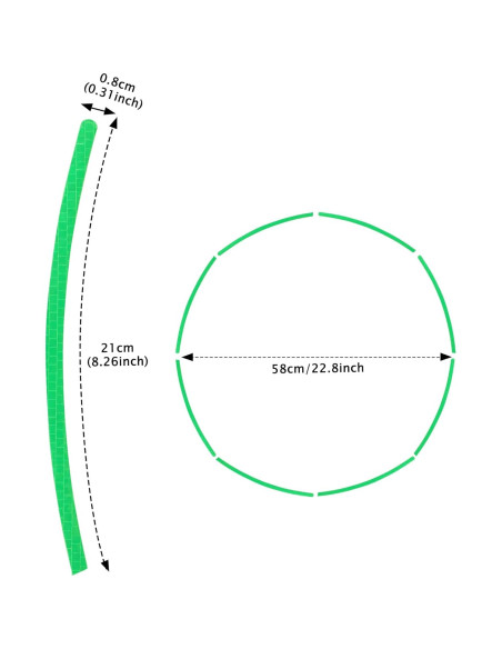 Calcomanías Reflectantes para Ruedas TOMALL 40pcs Verde