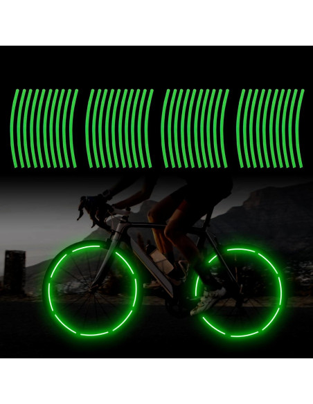 Calcomanías Reflectantes para Ruedas TOMALL 40pcs Verde