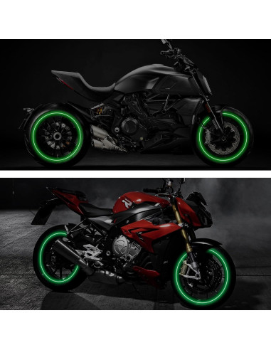 Calcomanías Reflectantes para Ruedas TOMALL 40pcs Verde