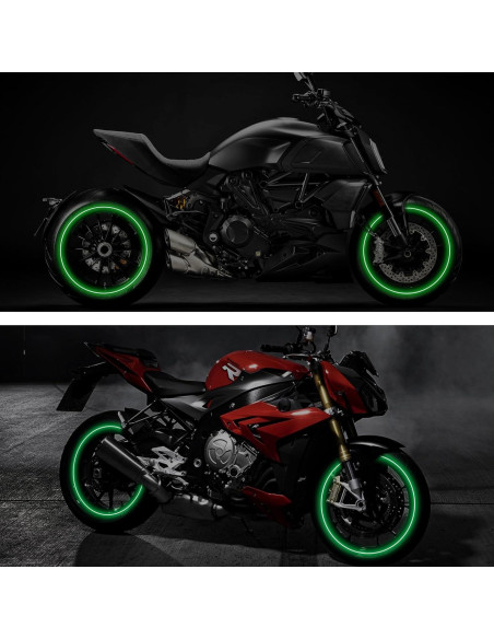 Calcomanías Reflectantes para Ruedas TOMALL 40pcs Verde