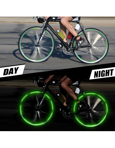 Calcomanías Reflectantes para Ruedas TOMALL 40pcs Verde