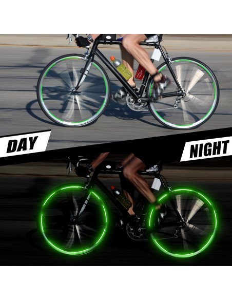 Calcomanías Reflectantes para Ruedas TOMALL 40pcs Verde