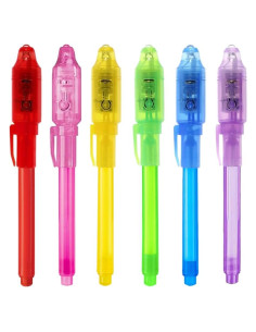 Bolígrafos de Tinta Invisible EODVICS con Luz UV - 6 Colores