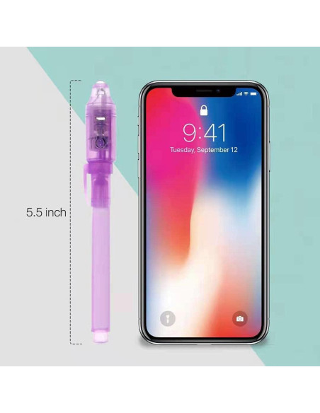 Bolígrafos de Tinta Invisible EODVICS con Luz UV - 6 Colores