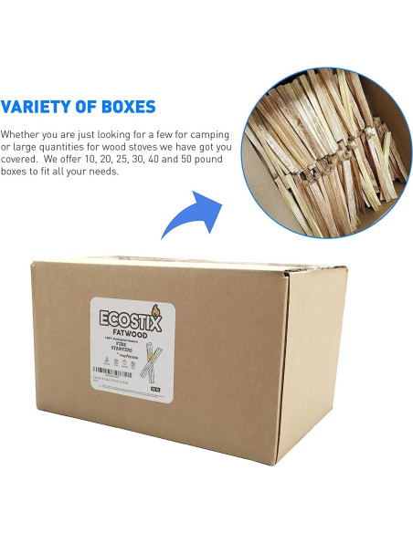 Eco-Stix Fatwood 100% Natural 4.54 kg Encendedor de Fuego