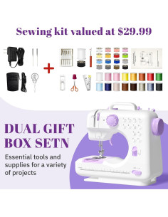 Máquina de Coser Verdanika 12 Puntadas Mini Portátil Púrpura 2