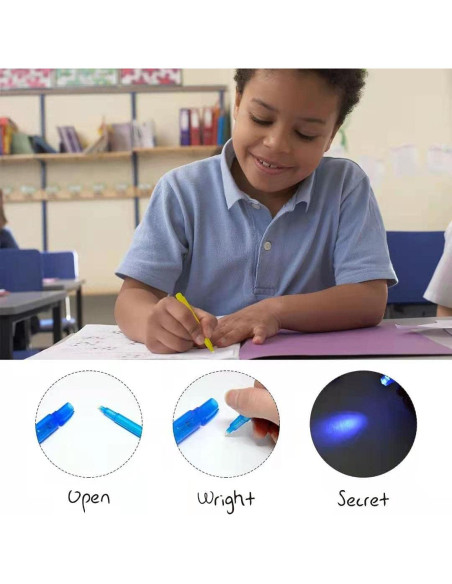 Bolígrafos de Tinta Invisible EODVICS con Luz UV - 6 Colores