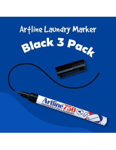 Marcadores Indelebles para Tela Artline 750 | Negro | Paquete de 2 2