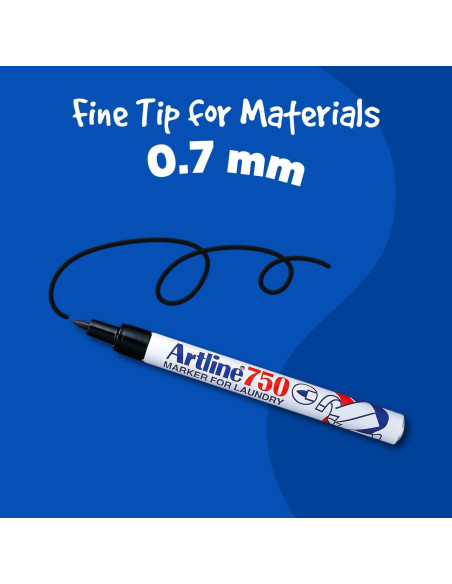 Marcadores Indelebles para Tela Artline 750 | Negro | Paquete de 2