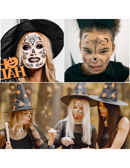 Tatuajes Temporales Día de los Muertos ZiYin - 10 Hojas Faciales