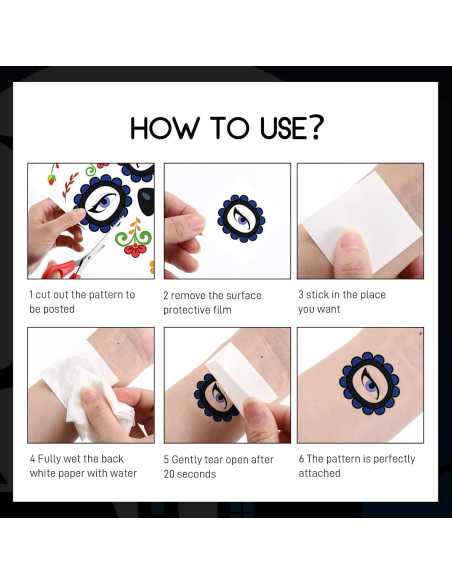 Tatuajes Temporales Día de los Muertos ZiYin - 10 Hojas Faciales