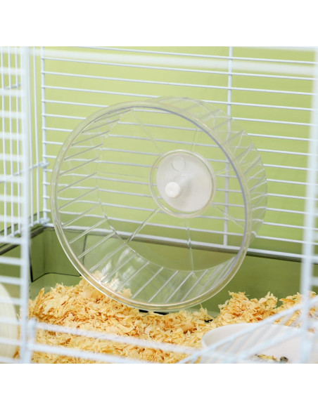 Jaula para Hámster PawHut 2 Niveles con Tubos y Rueda 58x33x30.5cm