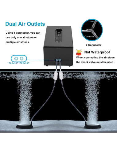 Bomba de Aire para Acuario Carefree Fish 6W USB Batería Litio