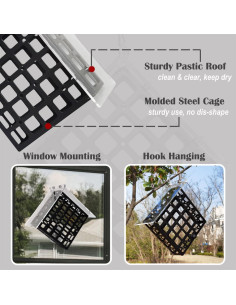 Comedero de Suet para Aves HOLAHOMA - Montaje Colgante 22.1x10.2x21.1 cm 2