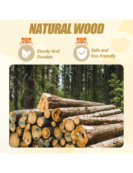 Casa de Hámster de Madera Gugxiom 38x24x18 cm para Cobayas