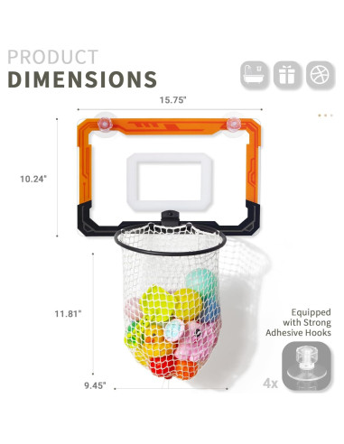 Organizador de Juguetes de Baño QPJ con Drenaje Rápido 40x24x56cm