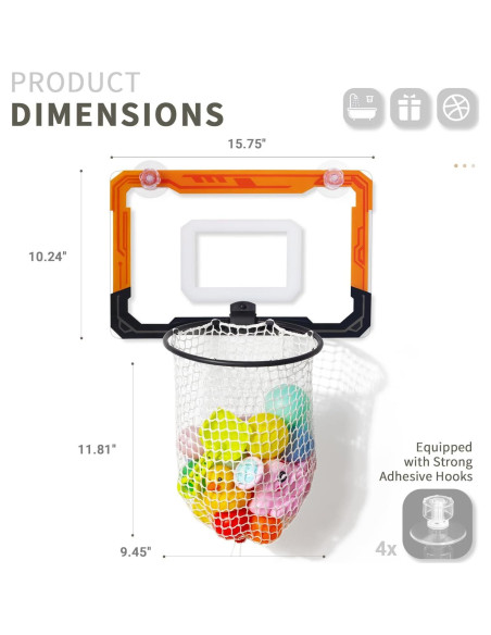 Organizador de Juguetes de Baño QPJ con Drenaje Rápido 40x24x56cm