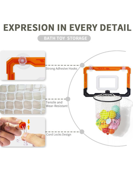 Organizador de Juguetes de Baño QPJ con Drenaje Rápido 40x24x56cm