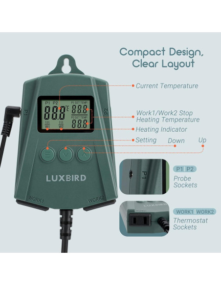 Controlador de Termostato Digital LUXBIRD LB-2SC 250W