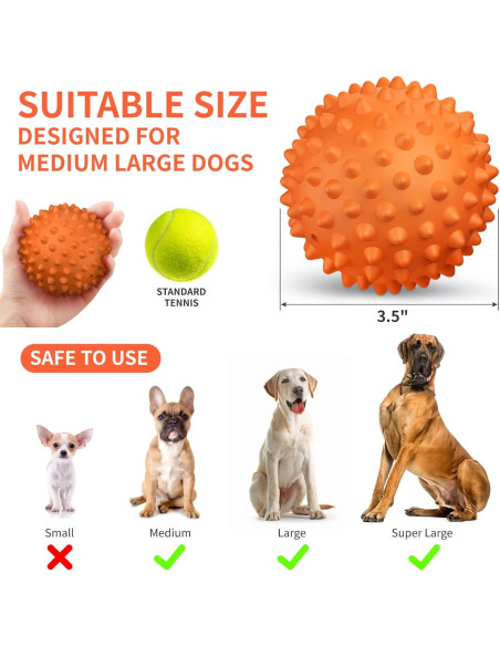 Pelota de Perro Squeaky Apasiri 8.89 cm Goma Naranja