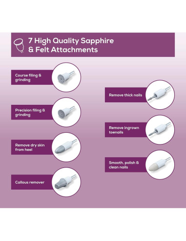 Beurer MP32 Taladro Eléctrico para Uñas - Set 7 Accesorios