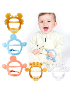 BBTO 5 Mordedores de Silicona para Bebés 0-12 Meses